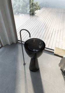 Напольная раковина ABBER Kristall 45см чёрный AT2703Onyx